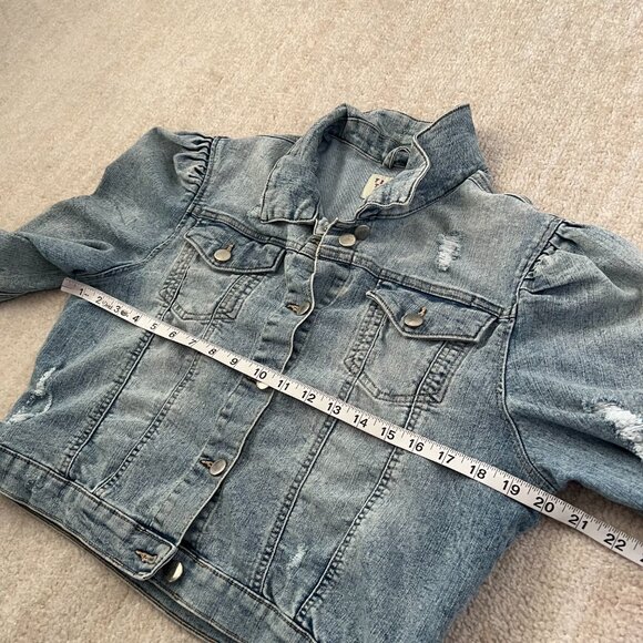 Tinseltown Blue Distressed Jeans Denim Jacket XL - Picture 6 of 13